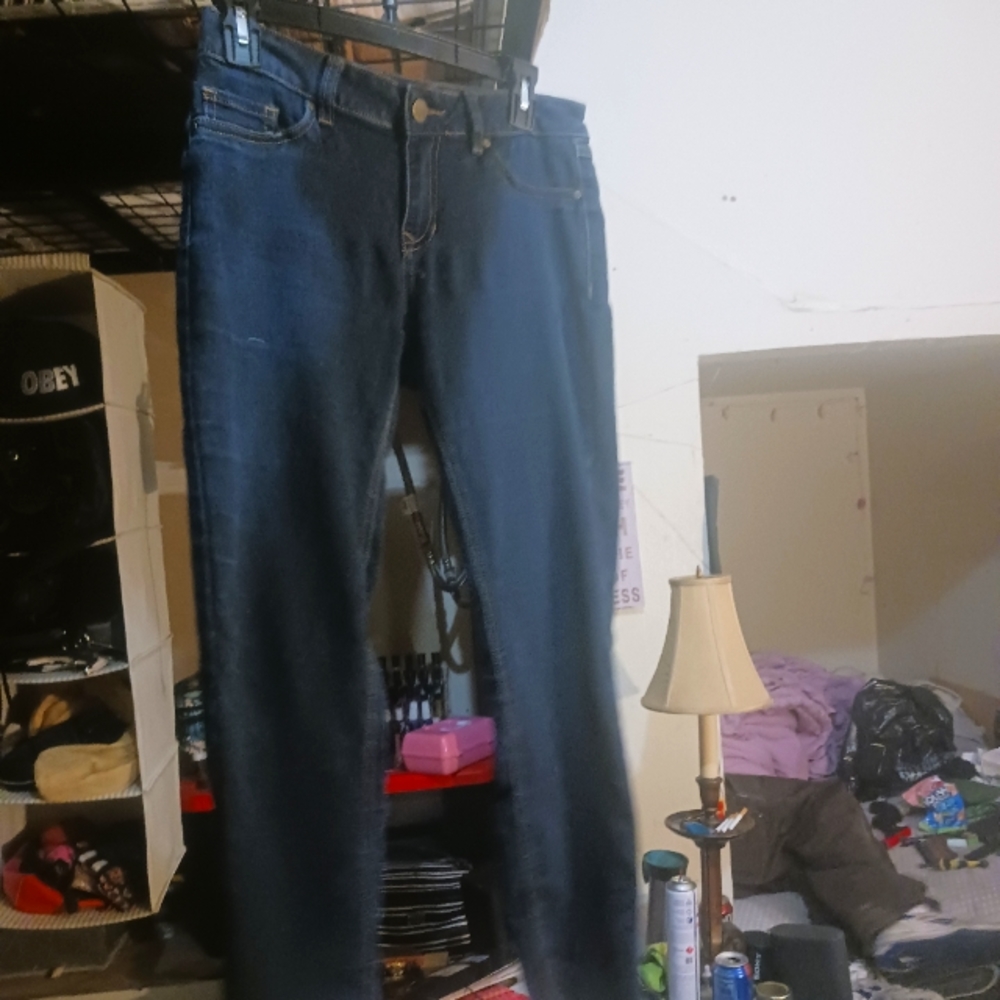 D. JEANS Dark Wash Button Pocket Skinny Jeans